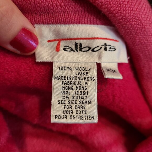 Vtg Talbots Cardigan Sweater Sz Medium Wool Preppy Colorful Stripe 90s Full Zip - Picture 7 of 10